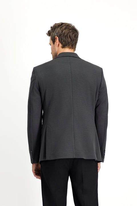 Koyu Antrasit 7 Drop Slim Fit Dar Kesim Mevsimlik Klasik Ceket