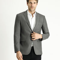 Koyu Füme 7 Drop Super Slim Fit Eksra Dar Kesim Desenli Blazer Ceket