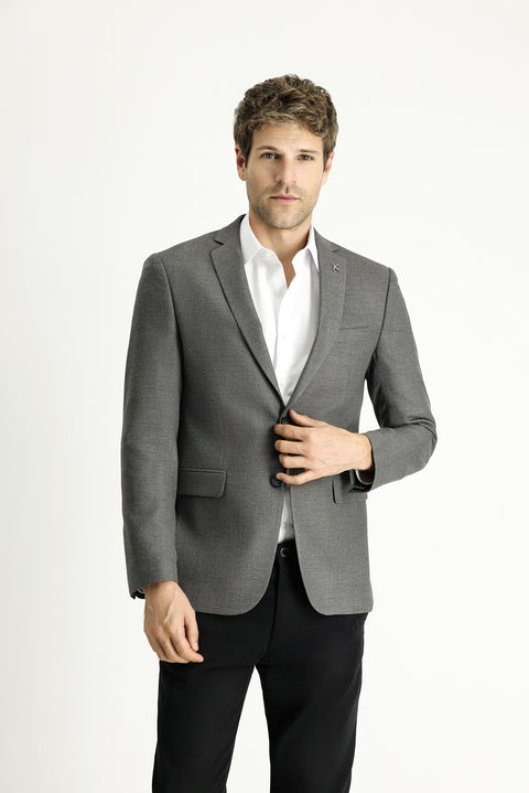Koyu Füme 7 Drop Super Slim Fit Eksra Dar Kesim Desenli Blazer Ceket
