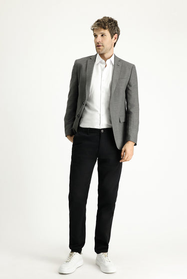 Koyu Füme Super Slim Fit Ekstra Dar Kesim Desenli Blazer Ceket