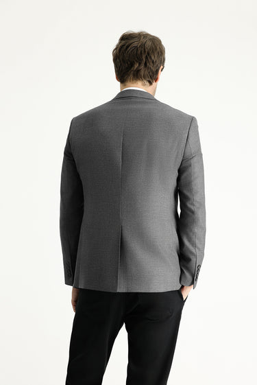  Koyu Füme Super Slim Fit Ekstra Dar Kesim Desenli Blazer Ceket