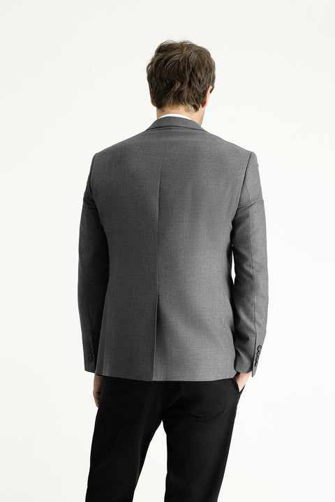 Koyu Füme 7 Drop Super Slim Fit Eksra Dar Kesim Desenli Blazer Ceket