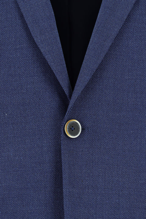 Dark Blue 7 Drop Super Slim Fit Extra Narrow Cut Patterned Blazer Jacket