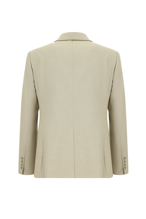 Medium Beige 7 Drop Super Slim Fit Extra Narrow Cut Patterned Blazer Jacket