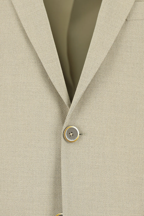 Medium Beige 7 Drop Super Slim Fit Extra Narrow Cut Patterned Blazer Jacket