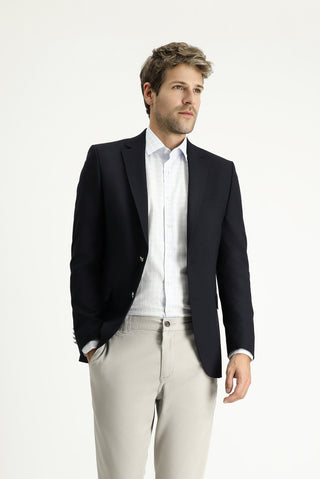  Koyu Lacivert 7 Drop Slim Fit Dar Kesim Yünlü Blazer Ceket