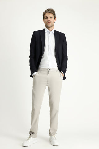  Koyu Lacivert Slim Fit Dar Kesim Yünlü Blazer Ceket