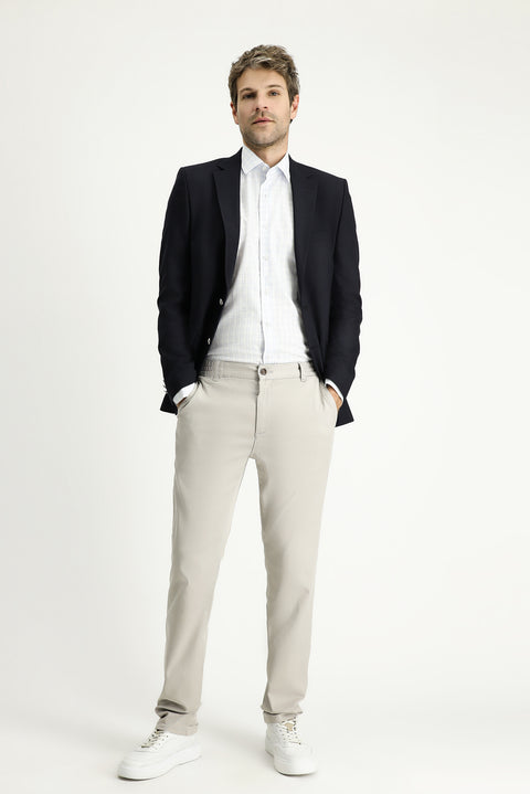 Koyu Lacivert 7 Drop Slim Fit Dar Kesim Yünlü Blazer Ceket