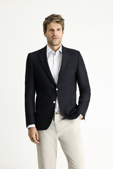  Koyu Lacivert Regular Fit Yünlü Blazer Ceket