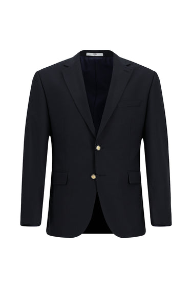 Koyu Lacivert Slim Fit Dar Kesim Yünlü Blazer Ceket