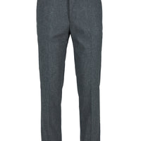 Orta Füme 7 Drop Slim Fit Dar Kesim Keten Karışımlı Klasik Kumaş Pantolon