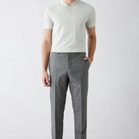 Koyu Füme 6 Drop Regular Fit Standart Kesim Keten Karışımlı Klasik Kumaş Pantolon