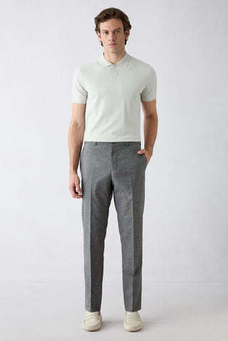  Koyu Füme 4 Drop Relaxed Fit Rahat Kesim Keten Karışımlı Klasik Kumaş Pantolon