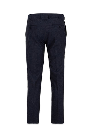  Orta Lacivert 7 Drop Slim Fit Dar Kesim Keten Karışımlı Klasik Kumaş Pantolon