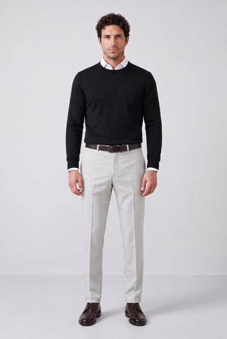 Açık Gri 7 Drop Slim Fit Dar Kesim Klasik Kumaş Pantolon