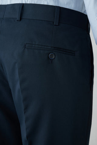  Orta Lacivert 8 Drop Long Slim Fit Uzun Dar Kesim Klasik Kumaş Pantolon