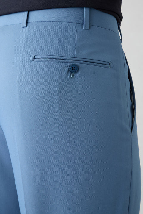 Blue 6 Drop Regular Fit Standard Cut Classic Fabric Trousers