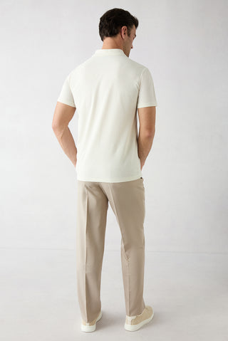  Açık Bej 8 Drop Long Slim Fit Uzun Dar Kesim Klasik Kumaş Pantolon