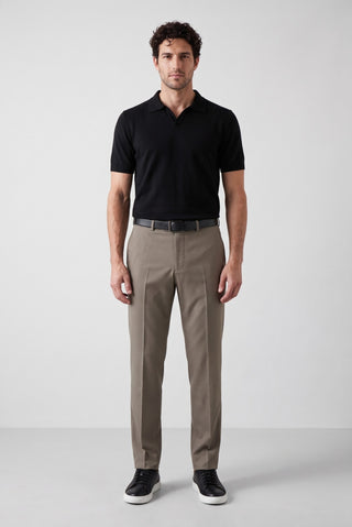  Orta Haki 6 Drop Regular Fit Standart Kesim Klasik Kumaş Pantolon