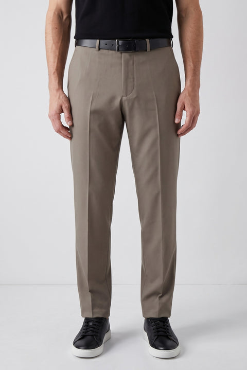 Orta Haki 4 Drop Relaxed Fit Rahat Kesim Klasik Kumaş Pantolon