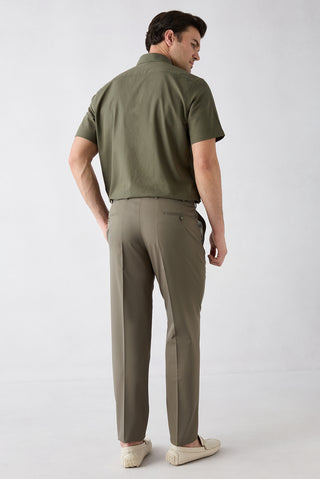  Orta Haki 4 Drop Relaxed Fit Rahat Kesim Klasik Kumaş Pantolon
