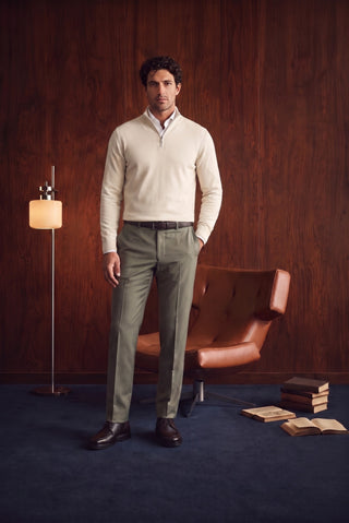  Açık Vizon 4 Drop Relaxed Fit Rahat Kesim Klasik Kumaş Pantolon