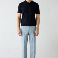 Light Blue 4 Drop Relaxed Fit Classic Trousers