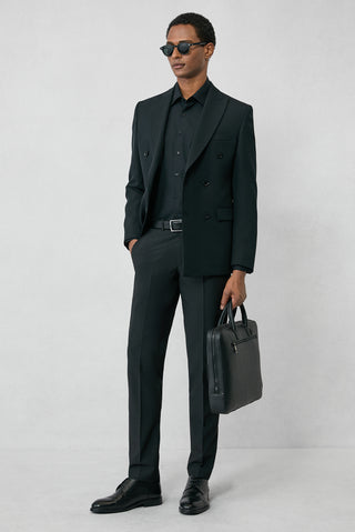  Siyah 7 Drop Slim Fit Dar Kesim Klasik Kumaş Pantolon