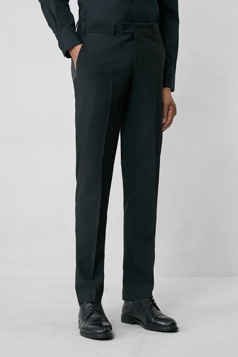 Black 4-Drop Relaxed Fit Classic Fabric Trousers