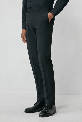  Siyah 7 Drop Slim Fit Dar Kesim Klasik Kumaş Pantolon