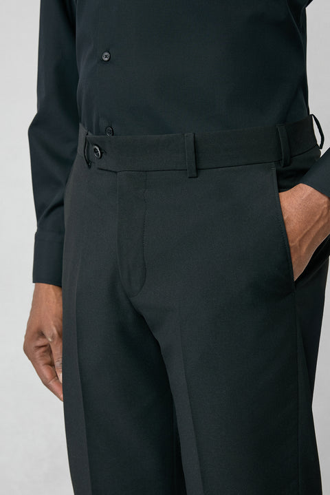 Black 7 Drop Super Slim Fit Extra Narrow Cut Classic Fabric Trousers