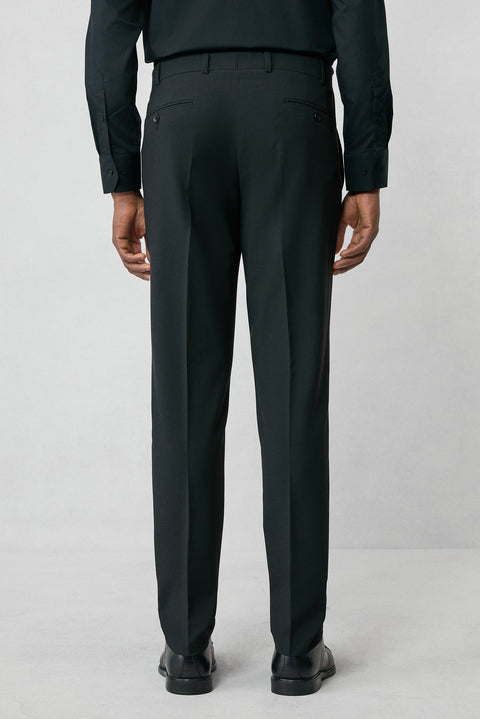 Siyah 7 Drop Super Slim Fit Eksra Dar Kesim Klasik Kumaş Pantolon