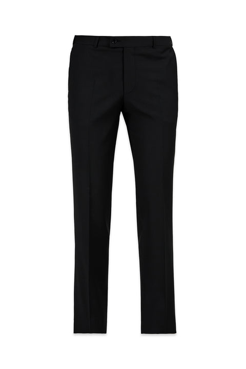 Siyah Lacivert 7 Drop Slim Fit Dar Kesim Yünlü Klasik Kumaş Pantolon