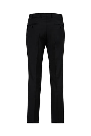  Siyah Lacivert 7 Drop Slim Fit Dar Kesim Yünlü Klasik Kumaş Pantolon