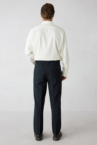 Koyu Lacivert 4 Drop Relaxed Fit Rahat Kesim Likralı Klasik Kumaş Pantolon