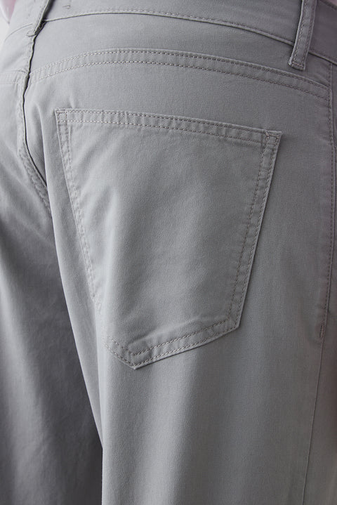Açık Gri Slim Fit Dar Kesim Likralı 5 Cep Kanvas / Chino Pantolon