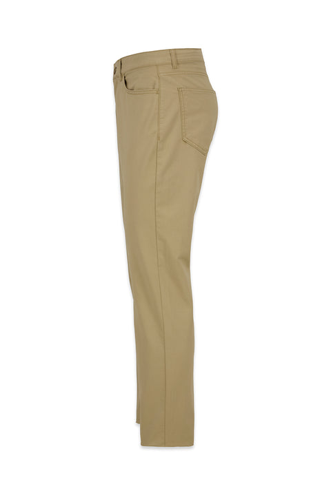 Mid Beige Regular Fit Standard Cut Canvas / Chino Trousers