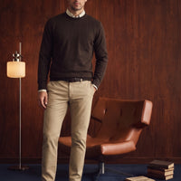 Orta Bej Slim Fit Dar Kesim Yandan Cep Kanvas / Chino Pantolon