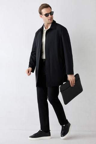  Siyah 4 Drop Relaxed Fit Rahat Kesim Likralı 5 Cep Kanvas / Chino Pantolon