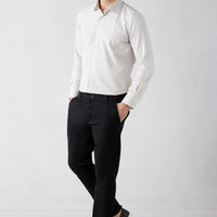 Siyah Relaxed Fit Rahat Kesim Yan Cepli Kanvas / Chino Pantolon