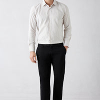 Siyah Slim Fit Dar Kesim Yan Cepli Kanvas / Chino Pantolon