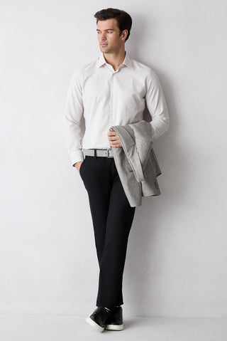  Siyah Relaxed Fit Rahat Kesim Yan Cepli Kanvas / Chino Pantolon