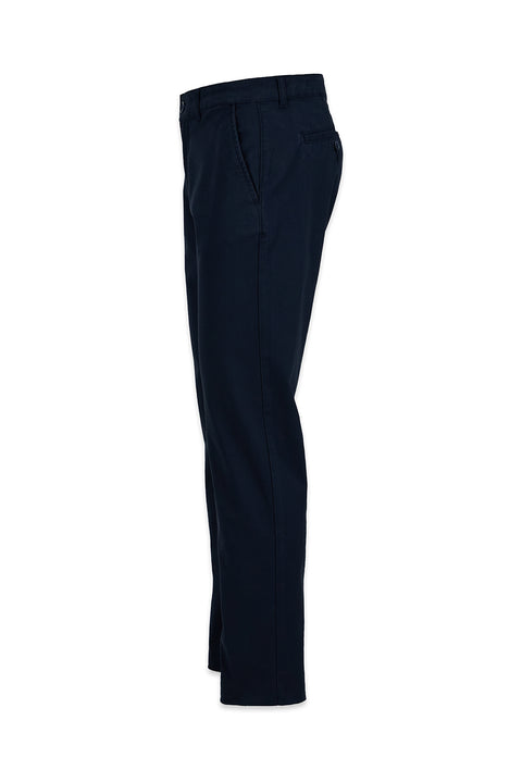 Orta Lacivert Slim Fit Dar Kesim Yan Cepli Kanvas / Chino Pantolon