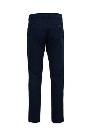  Orta Lacivert Relaxed Fit Rahat Kesim Yan Cepli Kanvas / Chino Pantolon