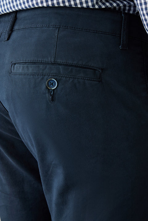 Orta Lacivert Relaxed Fit Rahat Kesim Yan Cepli Kanvas / Chino Pantolon