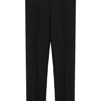 Siyah Relaxed Fit Rahat Kesim Yünlü Pileli Flanel Klasik Kumaş Pantolon