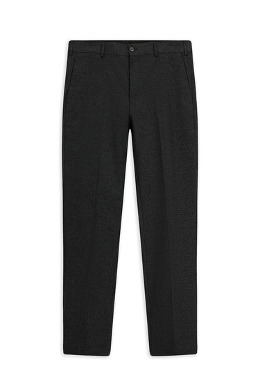Siyah Slim Fit Dar Kesim Desenli Flanel Klasik Pantolon