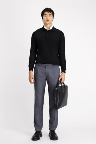  Orta Füme Regular Fit Likralı Pileli Klasik Kumaş Pantolon