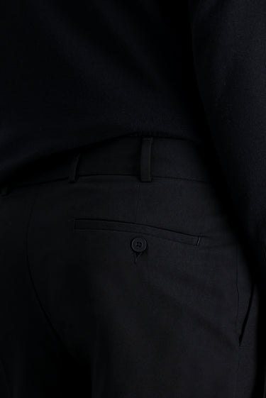 Koyu Lacivert Slim Fit Dar Kesim Likralı Pileli Klasik Kumaş Pantolon