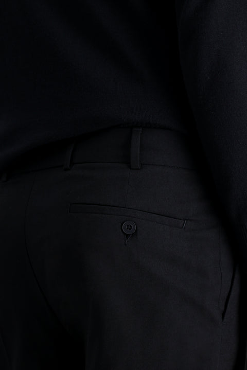 Koyu Lacivert 7 Drop Slim Fit Dar Kesim Likralı Pileli Klasik Kumaş Pantolon